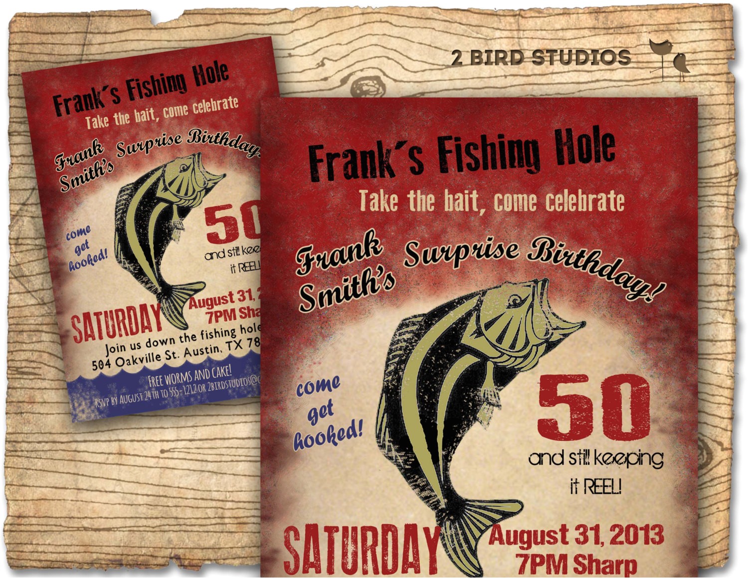 Free Fish themed Birthday Party Invitations Fishing Birthday Party Invitation Invite 30th 40th 50th
