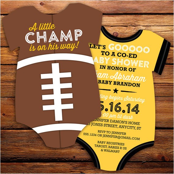 Free Football Baby Shower Invitations Items Similar to Football Jersey Baby Shower Invitations