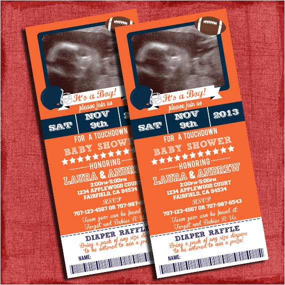 Free Football Baby Shower Invitations Printable Football Baby Shower Ticket 4×9 by Puzzleprints
