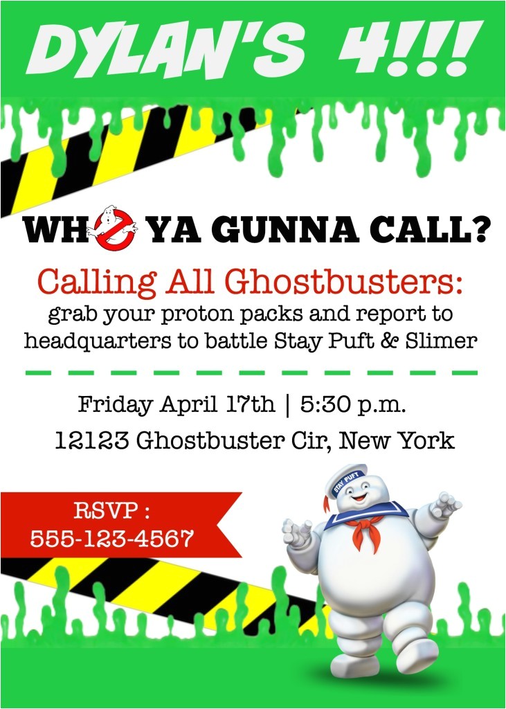 Free Ghostbusters Birthday Invitations Ghostbusters Birthday Party Elevate Everyday