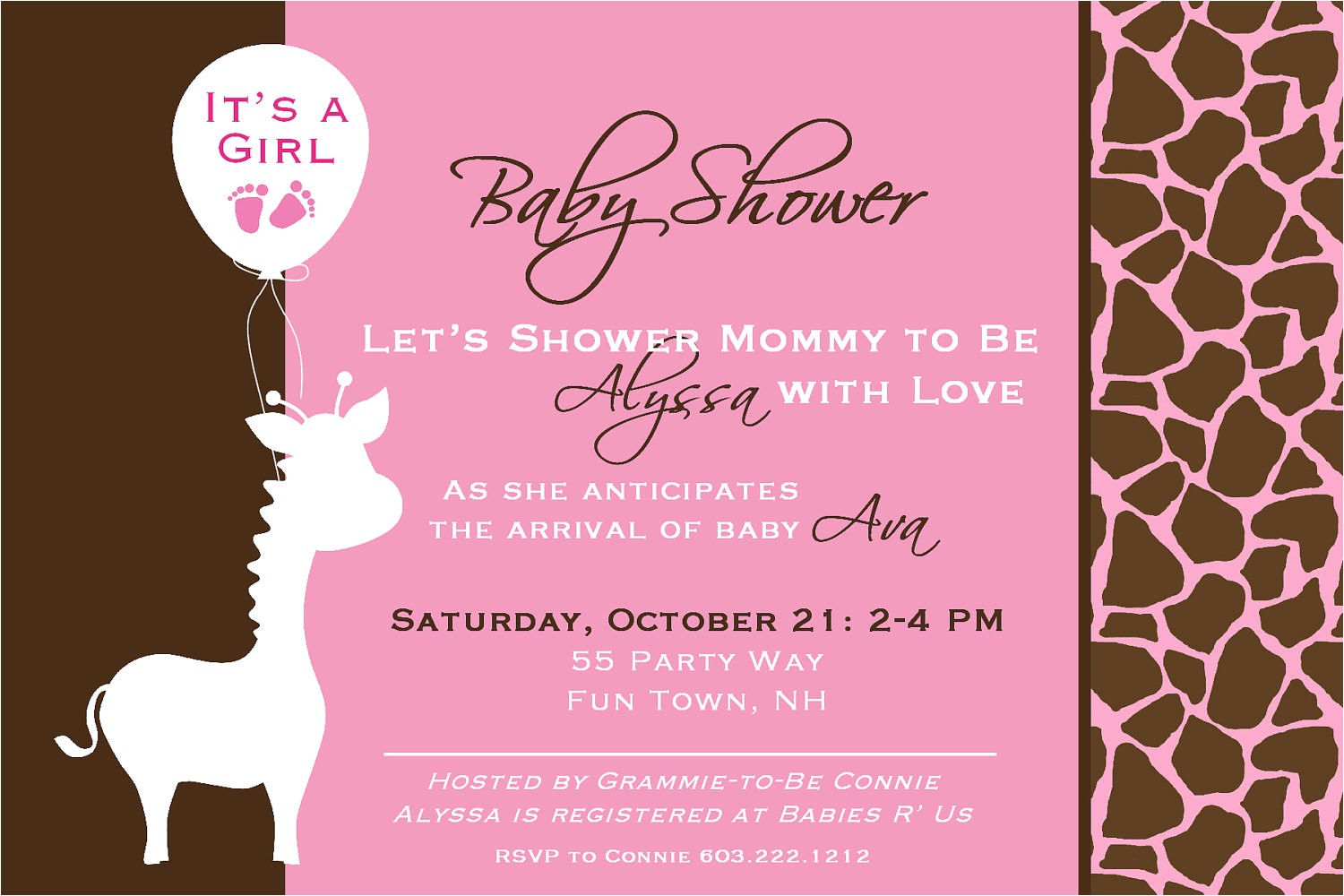 Free Giraffe Baby Shower Invitations Templates Giraffe Baby Shower Invitations – Gangcraft