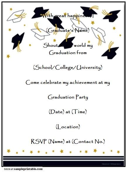 Free Graduation Party Invitation Templates Graduation Party Invitation Templates Free Printable