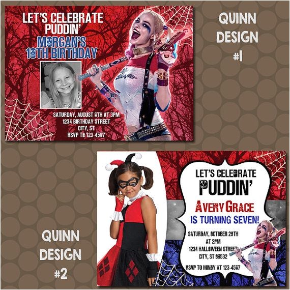 Free Harley Quinn Birthday Invitations Harley Quinn Birthday Party Invitations Printable Uprint