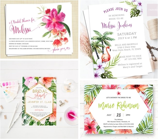 Free Hawaiian themed Bridal Shower Invitations Tropical themed Bridal Shower Invitations & Ideas