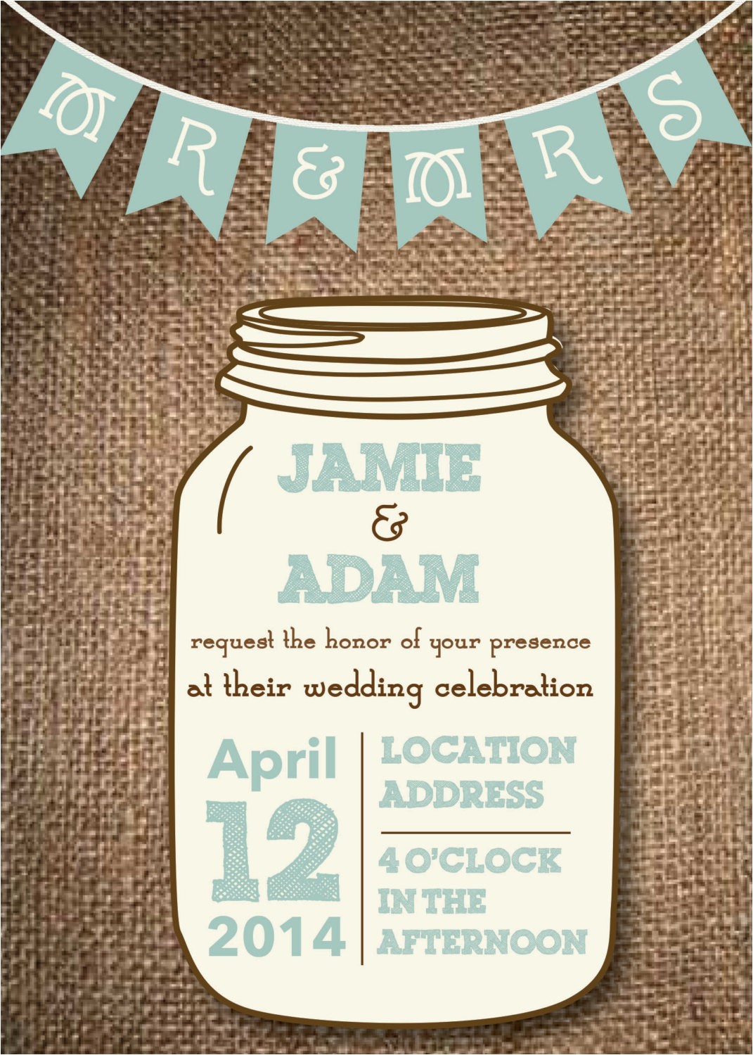 Free Mason Jar Bridal Shower Invitation Templates Kitchen & Dining