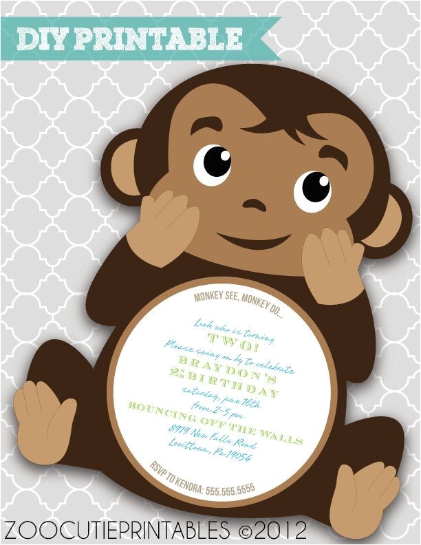 Free Monkey Baby Shower Invitation Templates Best 25 Monkey Invitations Ideas On Pinterest
