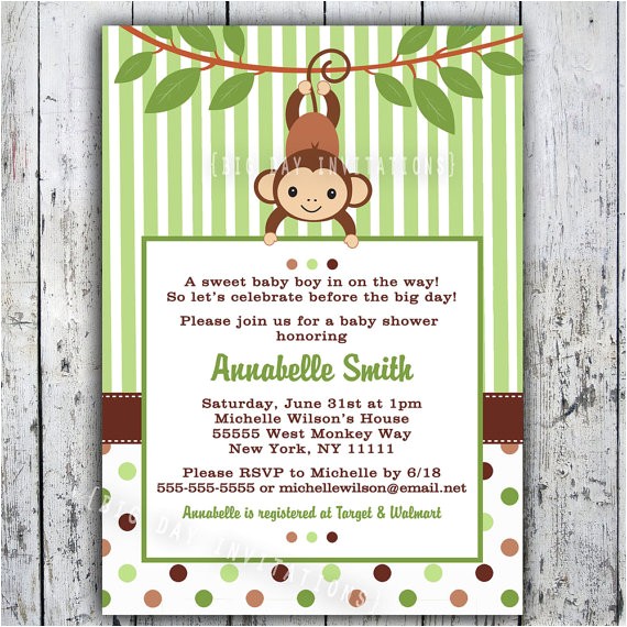 Free Monkey Baby Shower Invitation Templates Free Printable Monkey Baby Shower Invitations