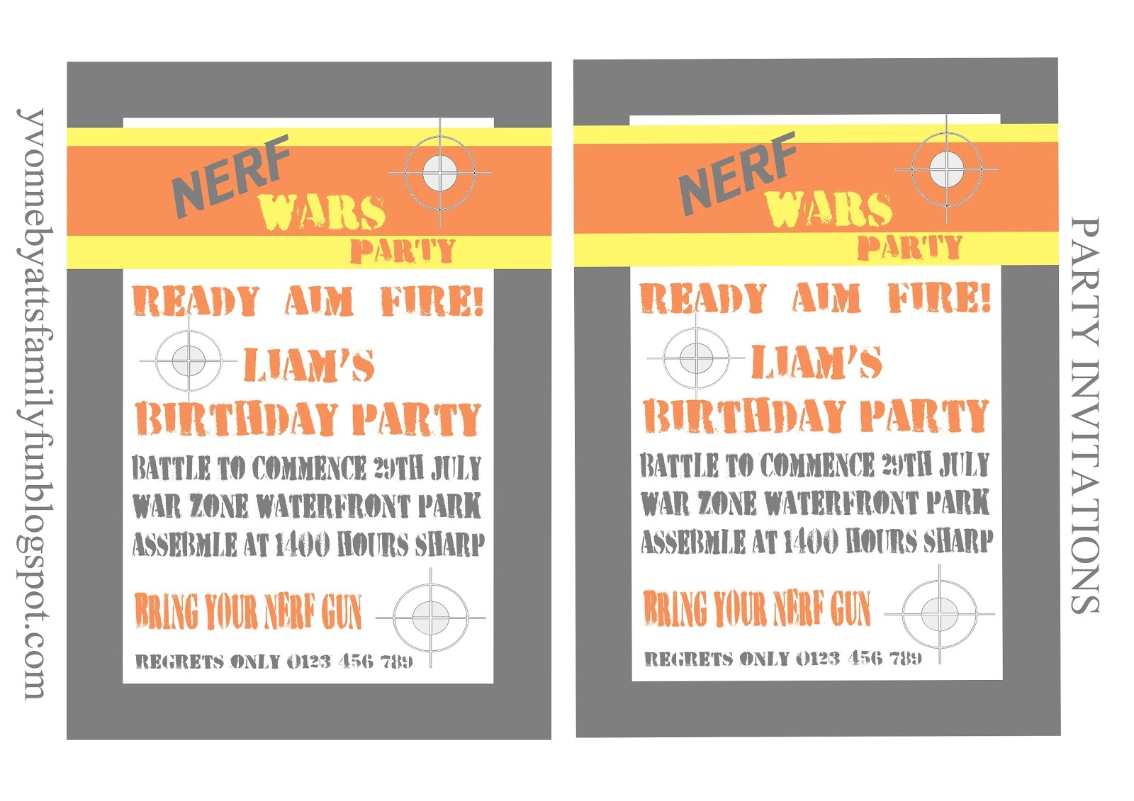 Free Nerf Birthday Invitation Template Nerf Party Invitations Template