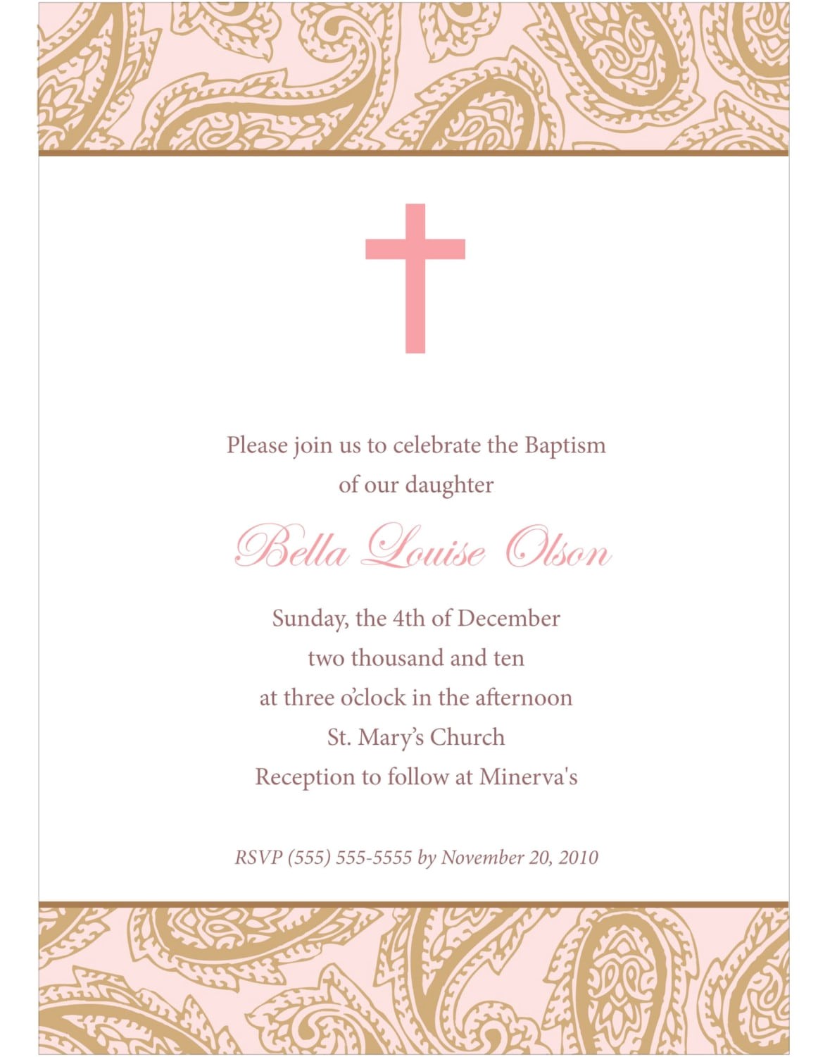 Free Online Baptism Invitations Templates Downloadable Baptismal Invitation