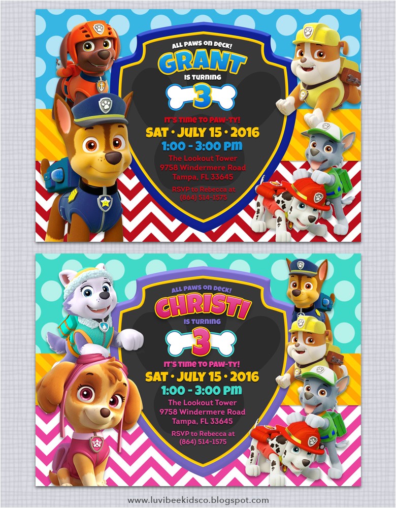 Free Paw Patrol Birthday Invitations with Photo Paw Patrol Birthday Invitations Free Printables