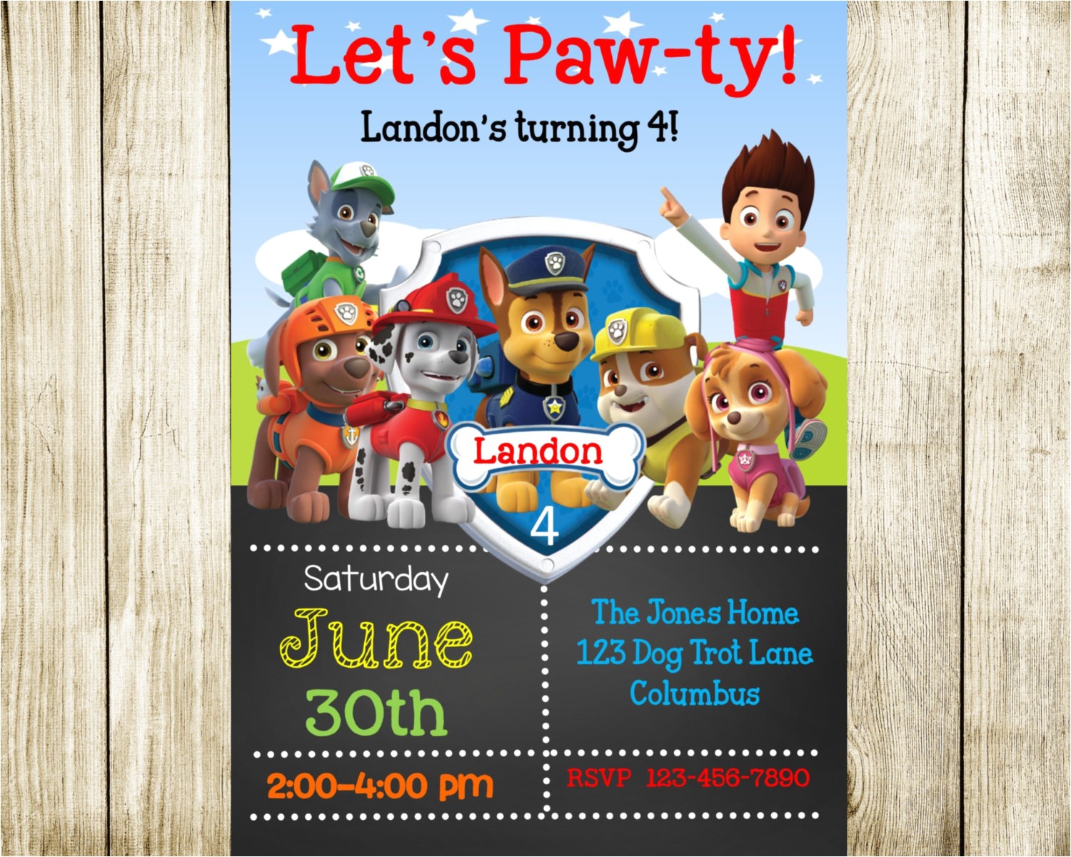 Free Paw Patrol Birthday Invitations with Photo Paw Patrol Birthday Paw Patrol Invitation by Needmoredesigns
