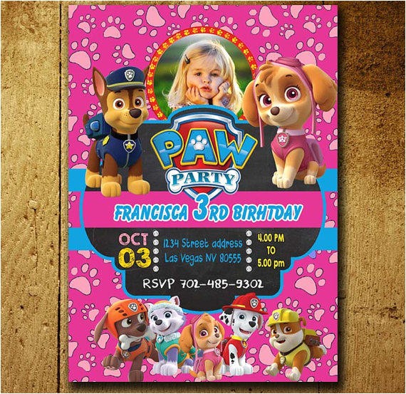 Free Personalized Paw Patrol Birthday Invitations Invitations Paw Patrol Invitation Paw From