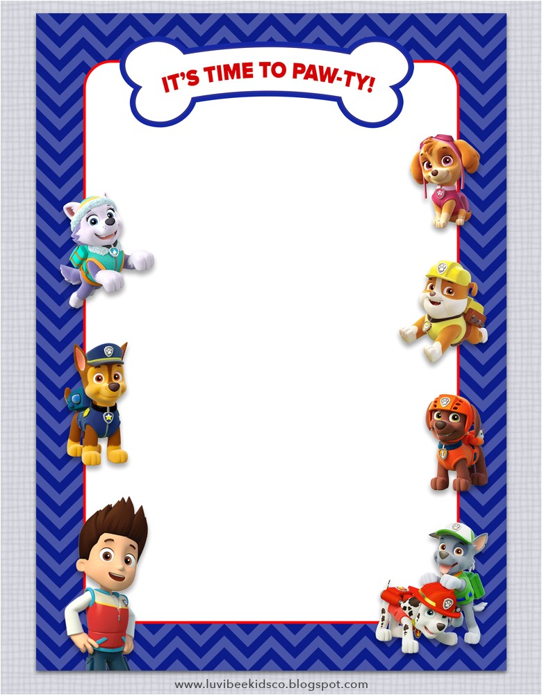 Free Personalized Paw Patrol Birthday Invitations Paw Patrol Birthday Invitations Free Printables