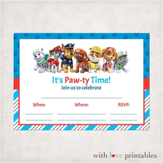 Free Personalized Paw Patrol Birthday Invitations Printable Paw Patrol Fill In Blank Birthday Invitations