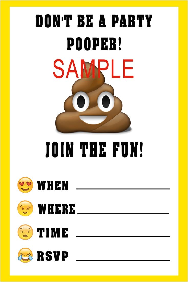 Free Poop Emoji Birthday Invitations Emoji Birthday Invitation Please Click On Image Twice to