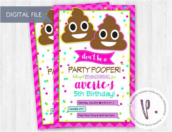 Free Poop Emoji Birthday Invitations Poop Emoji Invitations Rainbow Emoticon by Peadots