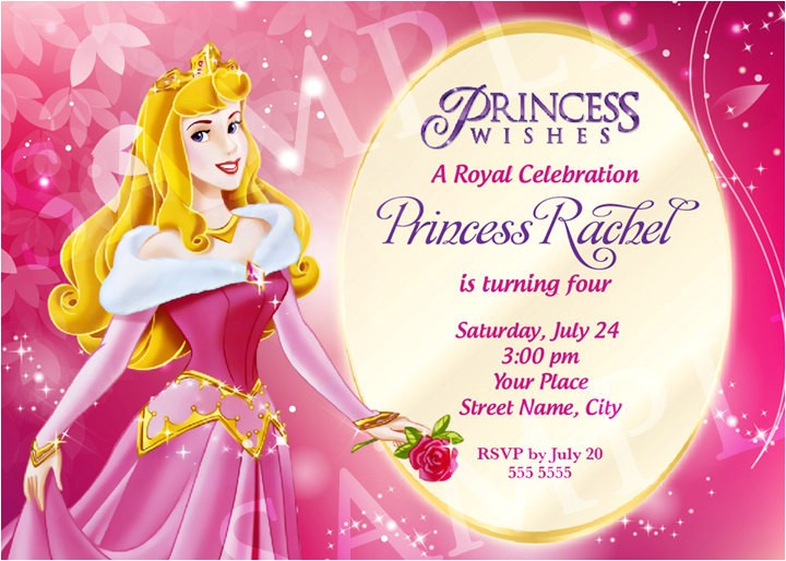 Free Princess Birthday Invitation Templates Aurora Princess Birthday Invitation Template by