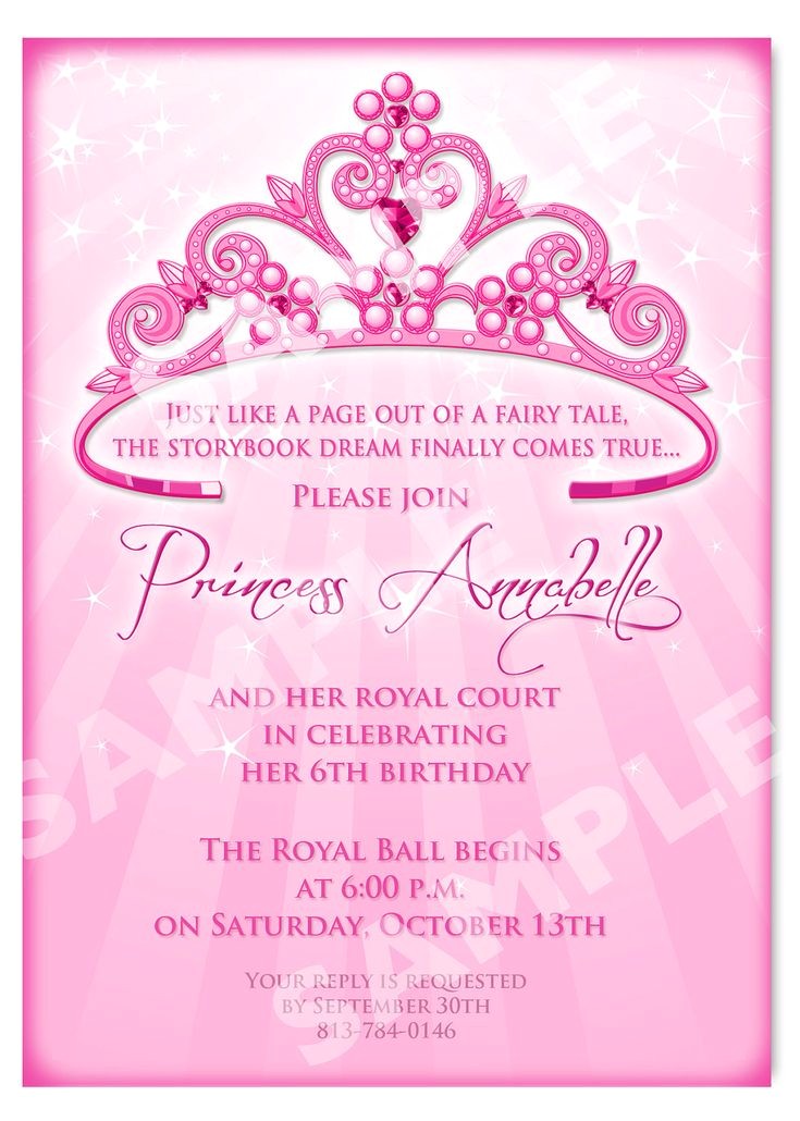 Free Princess Birthday Invitation Templates Free Printable Princess Birthday Invitation Templates