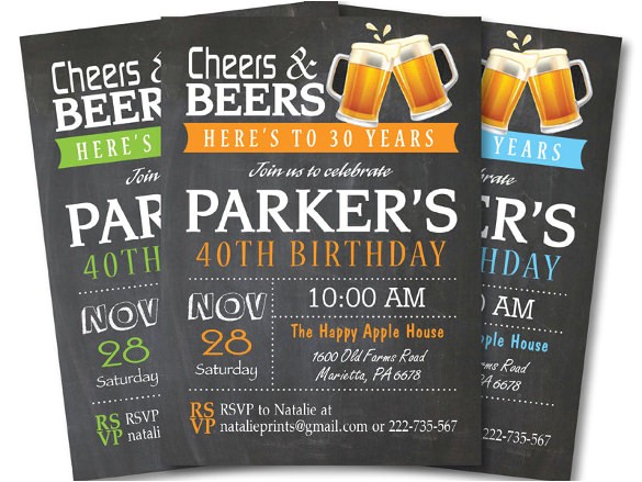 Free Printable 40th Birthday Party Invitation Templates 40th Birthday Invitation Template for Men