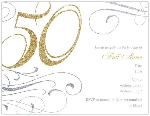 Free Printable 50th Birthday Invitations 50th Birthday Invitation Templates Free Printable A