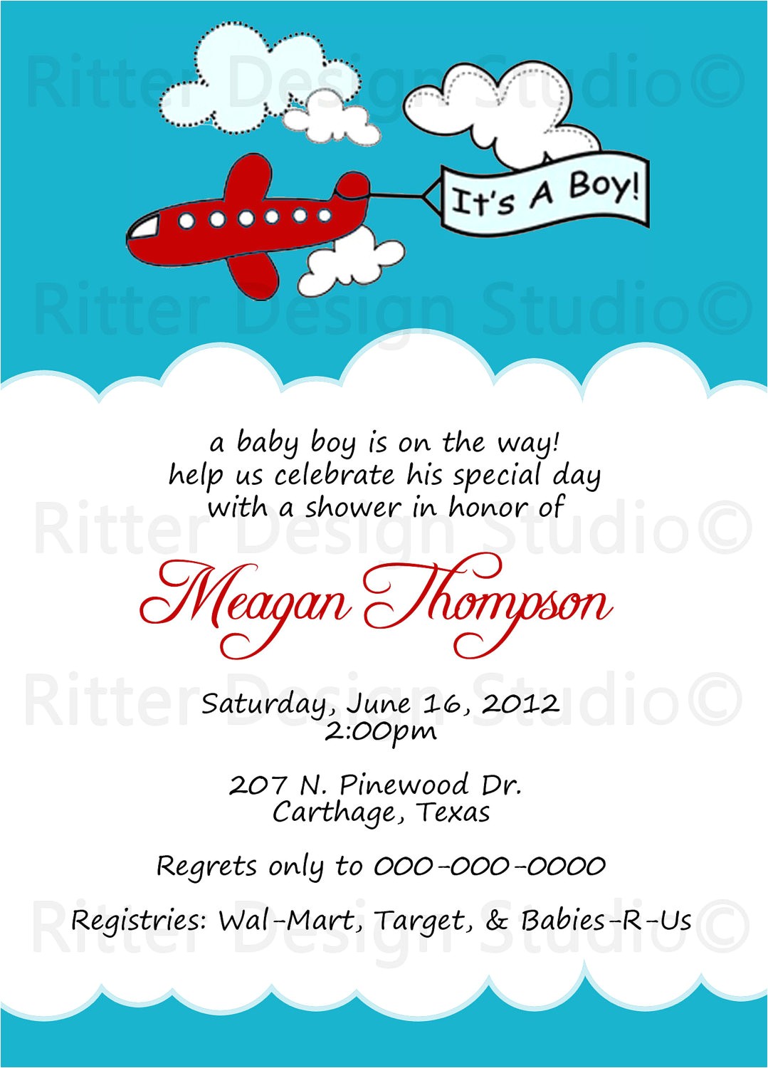 Free Printable Airplane Baby Shower Invitations Airplane Baby Shower Invitation Printable by