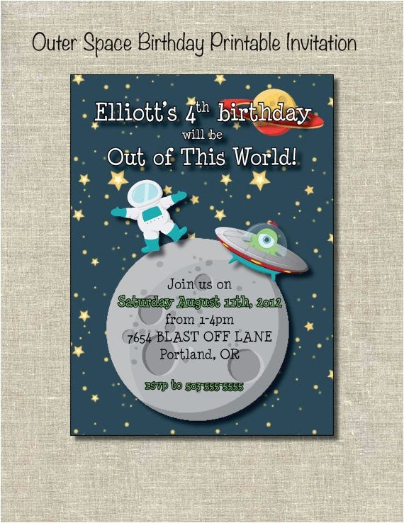 Free Printable Alien Birthday Invitations 26 Best Images About Space Birthday On Pinterest