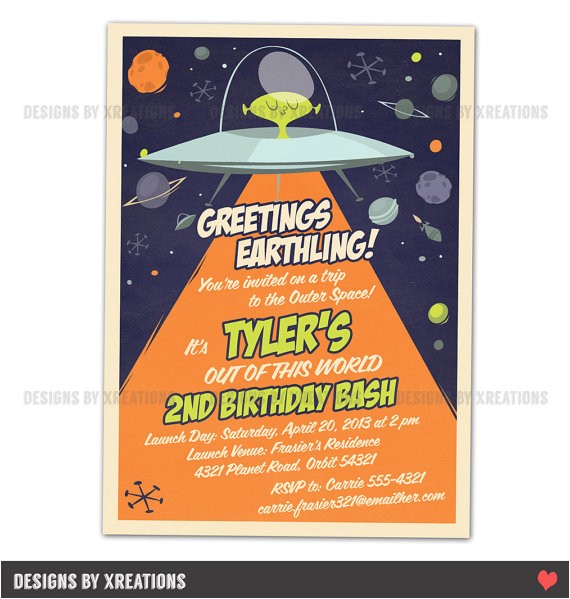 Free Printable Alien Birthday Invitations Space Alien Spaceship Invitation Outerspace Party I Will