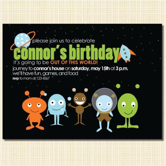 Free Printable Alien Birthday Invitations Space Aliens Birthday Party Invitation You Print