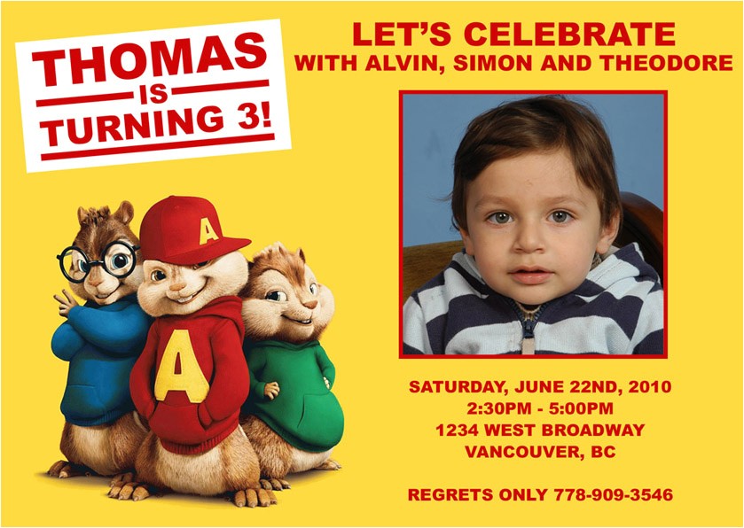 Free Printable Alvin and the Chipmunks Birthday Invitations Alvin and the Chipmunk Custom Birthday Invitation Flickr