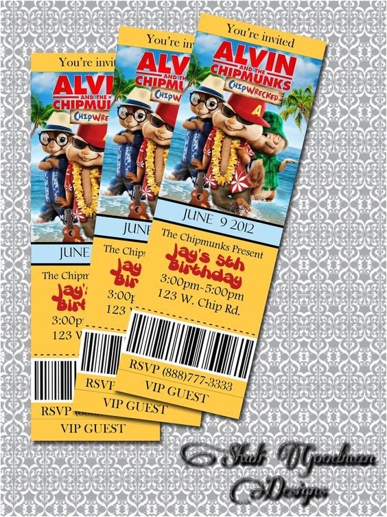 Free Printable Alvin and the Chipmunks Birthday Invitations Alvin and the Chipmunks Birthday Invitations Ideas with