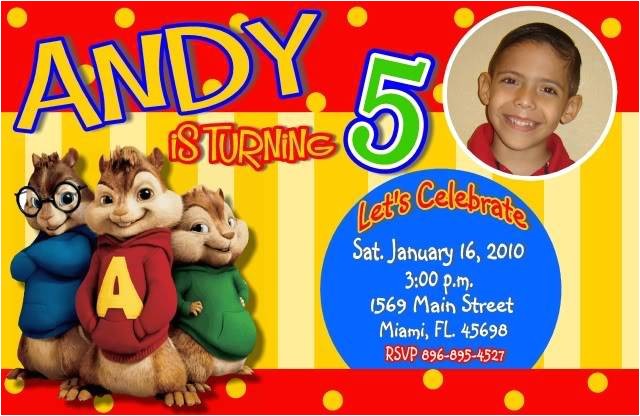 Free Printable Alvin and the Chipmunks Birthday Invitations Alvin and the Chipmunks Birthday Party Invitations Photo