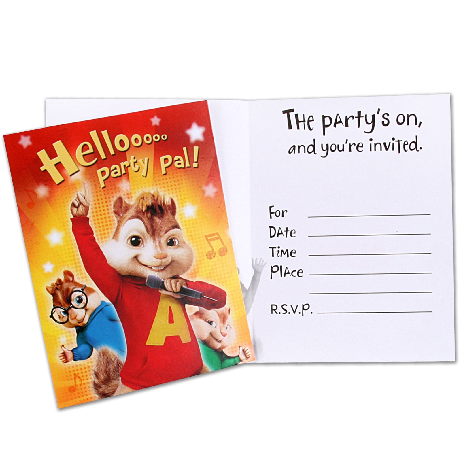 Free Printable Alvin and the Chipmunks Birthday Invitations Alvin and the Chipmunks Party Invitations Invitation