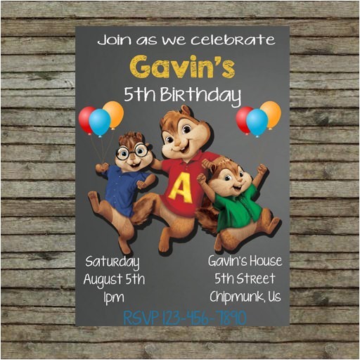 Free Printable Alvin and the Chipmunks Birthday Invitations Birthday Party Invitations Amazing Alvin and the