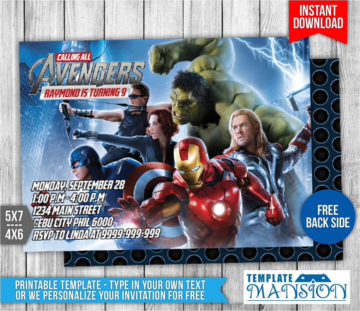 Free Printable Avengers Birthday Party Invitations Avengers Birthday Invitation 1 by Templatemansion On