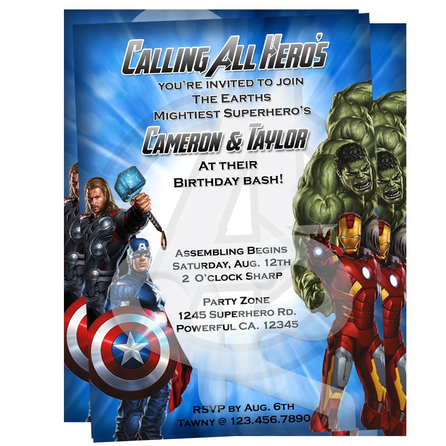 Free Printable Avengers Birthday Party Invitations Avengers Invitation 1 25
