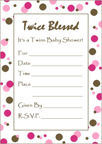 Free Printable Baby Shower Invitations for Twins Boy and Girl Cute and Free Twin Baby Shower Invitations