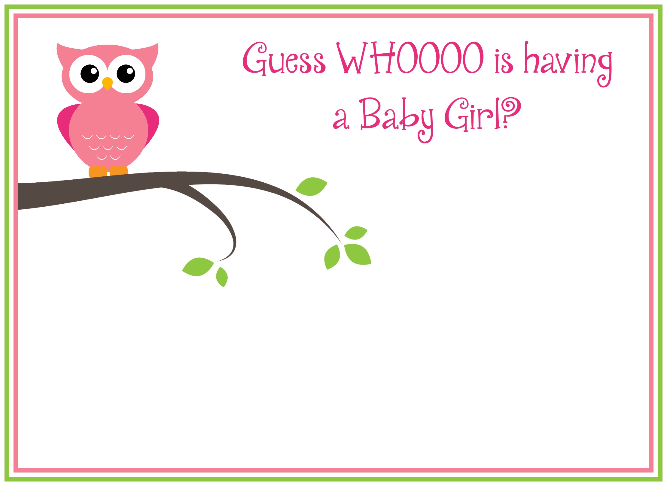 Free Printable Baby Shower Invites for Girl Free Printable Girl S Owl Baby Shower Invitations