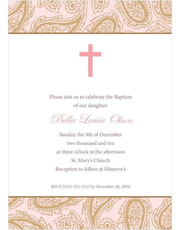 Free Printable Baptism Invitations Templates Baby Christening Invitations
