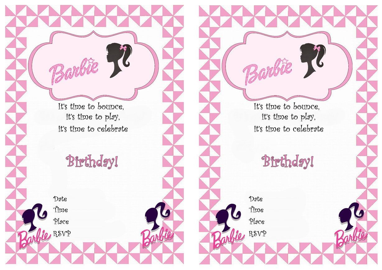 Free Printable Barbie Birthday Party Invitations Barbie Free Printable Birthday Party Invitations