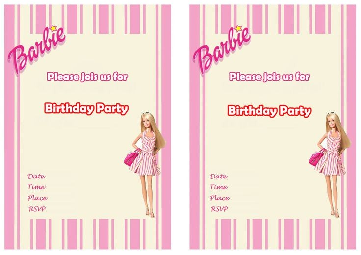 Free Printable Barbie Birthday Party Invitations Best 25 Barbie Birthday Invitations Ideas On Pinterest