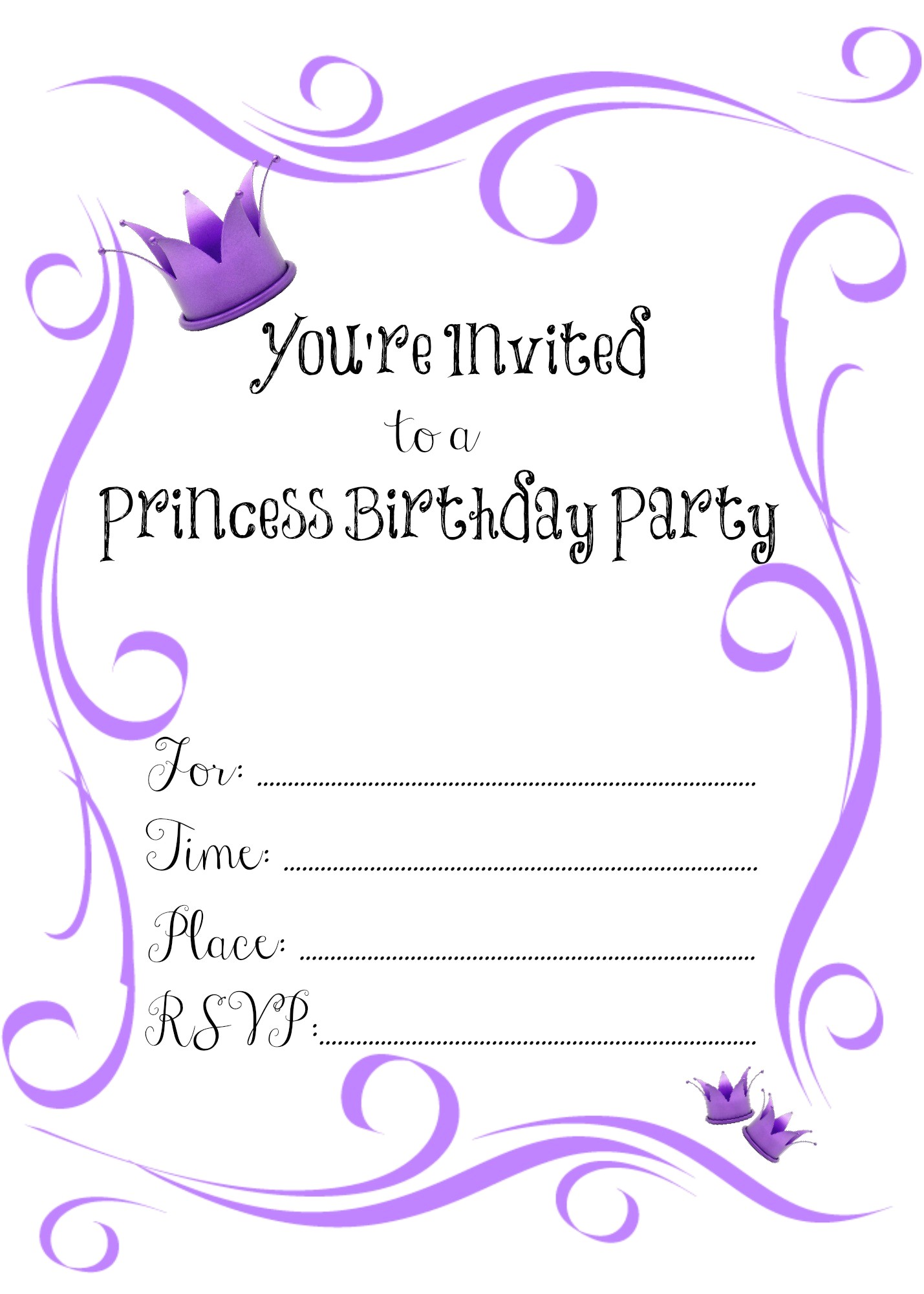 Free Printable Birthday Invitation Templates 7 Best Of Free Printable Princess Birthday Free Printable Birthday Invitation Templates 7 Best Of Free Printable Princess Birthday