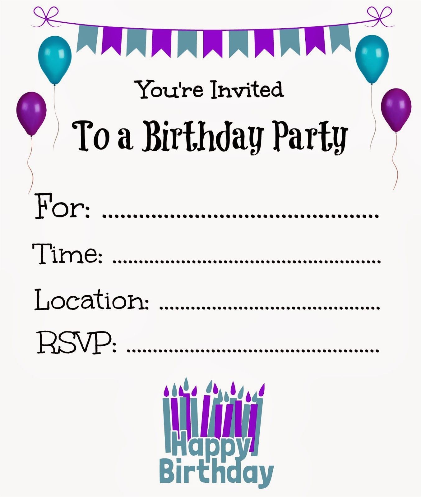 Free Printable Birthday Invitations for Kids Free Printable Birthday Invitations for Kids