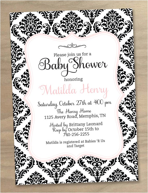 Free Printable Black and White Baby Shower Invitations Black and White Baby Shower Invitations Template