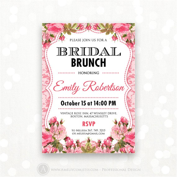 Free Printable Bridal Shower Brunch Invitations Printable Bridal Brunch Invitation Bridal Shower Bridal Tea