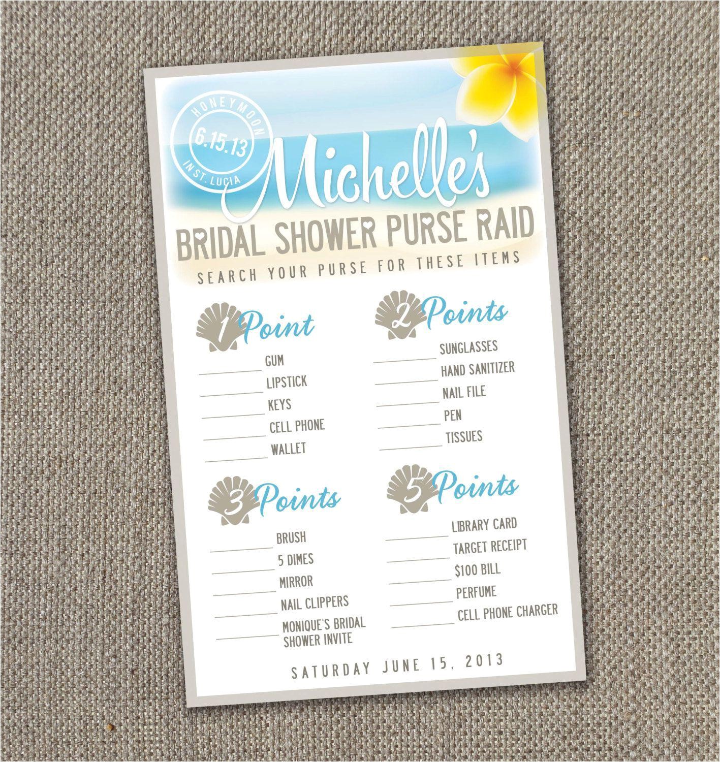 Free Printable Bridal Shower Invitations Beach theme Beach theme Bridal Shower Invitations Beach themed