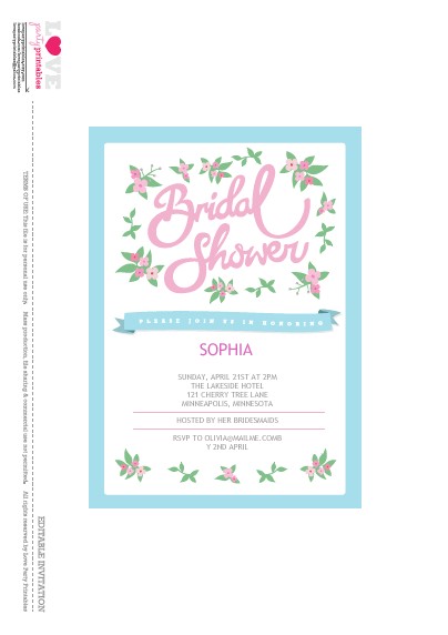 Free Printable Bridal Shower Invitations Free Bridal Shower Party Printables From Love Party