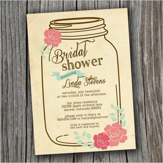 Free Printable Bridal Shower Invitations Vintage Bridal Shower Invitation Printable Custom Diy Wedding