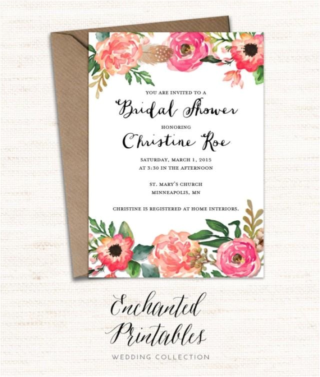 Free Printable Bridal Shower Invitations Vintage Printable Bridal Shower Invitation Printable Rustic
