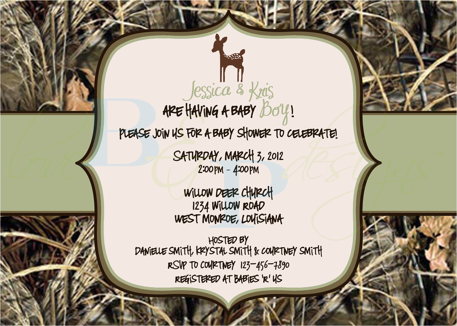 Free Printable Camo Baby Shower Invitations How to Throw Camouflage themed Baby Shower