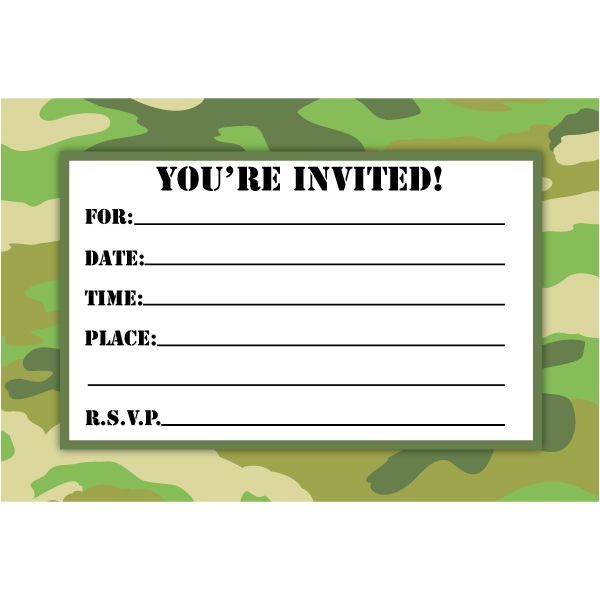 Free Printable Camo Birthday Invitations Camouflage Birthday Invitations Printable Free Download